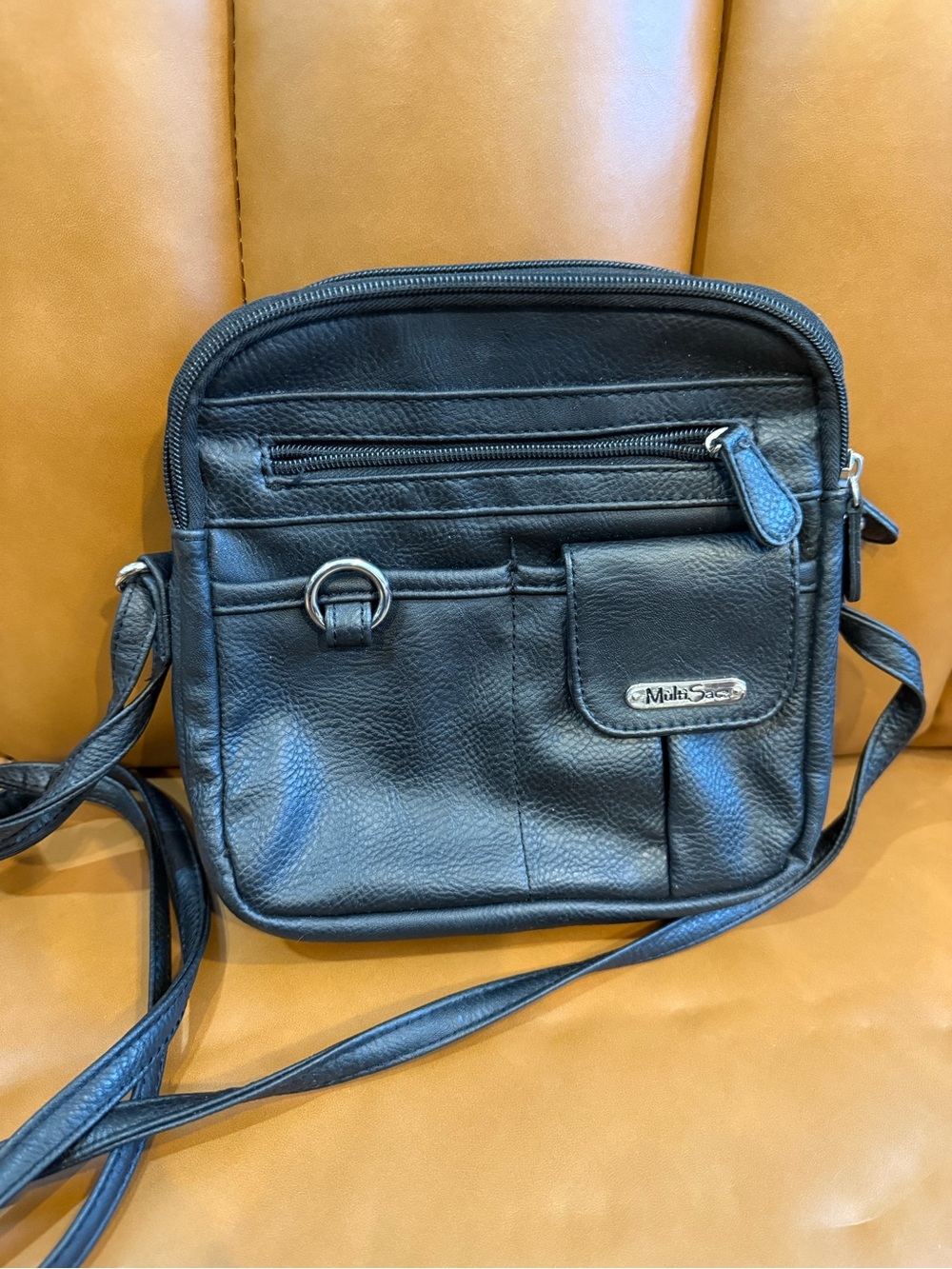 MultiSac Black Crossbody Bag with Front Pocket